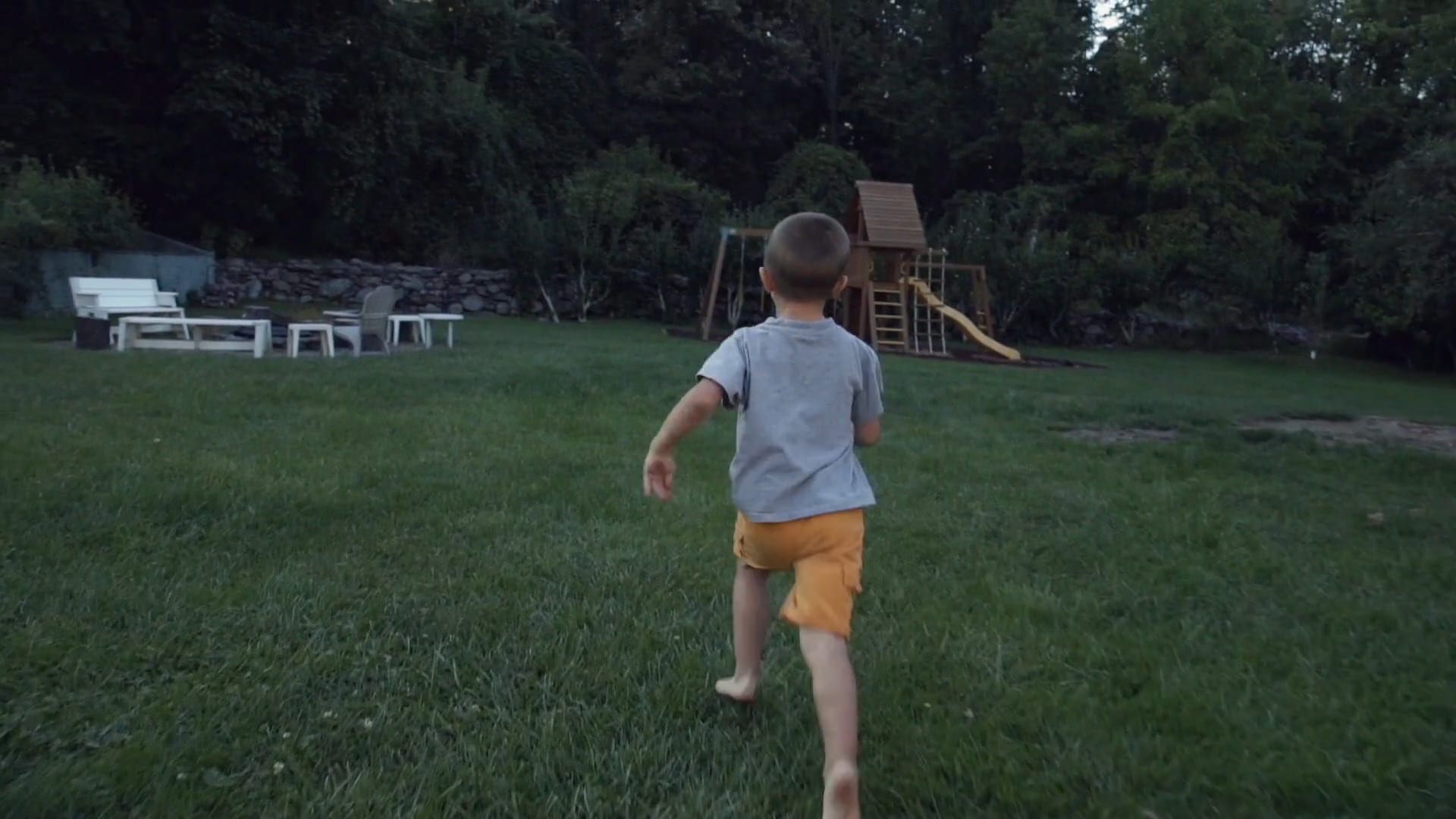 Kid running to playground