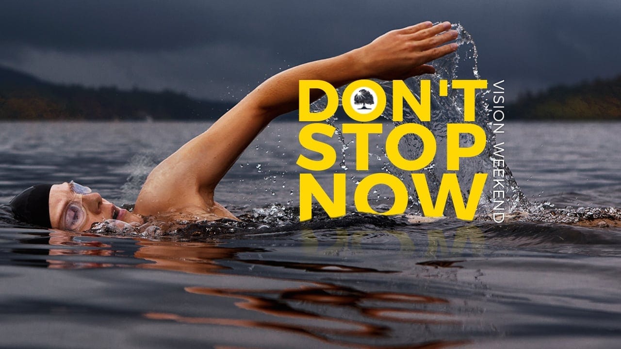 Don't stop now: person swimming in a lake